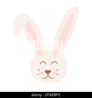 Tête de lapin mignon dessiné à la main, motif enfant lapin, illustration vectorielle Illustration de Vecteur
