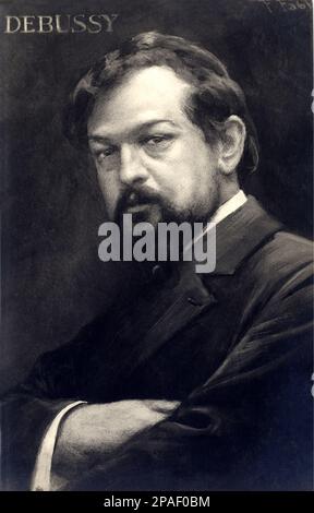 Le célèbre compositeur et pianiste français Claude DEBUSSY ( Saint-Germain-en-Laye 1862 - Paris 1918 ) - COMPOSIORE - MUSICA CLASSICA - classique - musicista - COMPOSIORE - MUSICISTA - MUSICA CLASSICA - CLASSIQUE - PORTRAIT - RITRATTO- barba - barbe --- ARCHIVIO GBB Banque D'Images