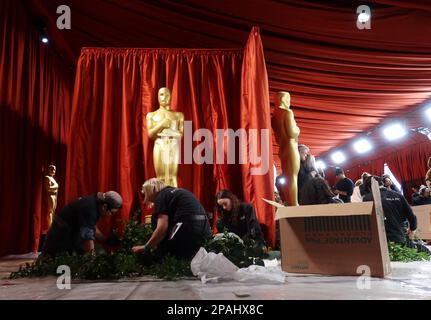 Hollywod, États-Unis. 11th mars 2023. Les préparatifs se poursuivent pour les Academy Awards 95th dans la section hollywoodienne de Los Angeles, samedi, 11 mars 2023. Les gagnants des Oscars seront annoncés au cours d'une émission télévisée ABC sur 12 mars. Photo de John Angelillo/UPI crédit: UPI/Alay Live News Banque D'Images