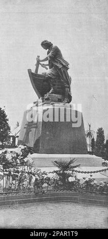 Monument à Pierre le Grand à St. Pétersbourg sur la place du Sénat. Photo de 1910. Banque D'Images