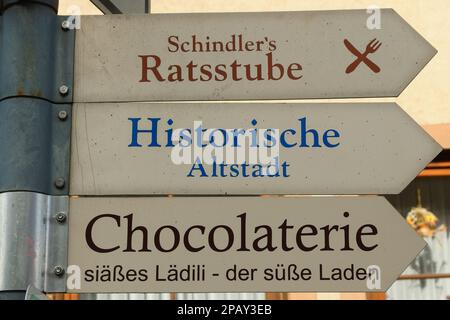 Panneaux dans la ville d'Endingen am Kaiserstuhl Banque D'Images