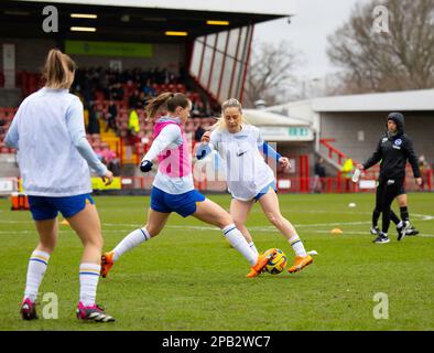 Crawley, Royaume-Uni. 12th mars 2023. Crawley, Angleterre, 12 mars 2023 : les joueurs de Brighton se réchauffent avant le match de football de la Super League pour femmes Barclays FA entre Brighton et Manchester City au stade Broadfield de Crawley, en Angleterre. (James Whitehead/SPP) crédit: SPP Sport Press photo. /Alamy Live News Banque D'Images