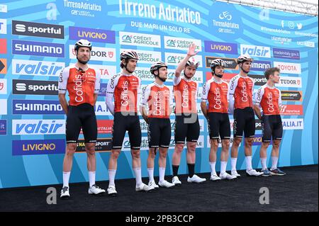 Osimo, Osimo, Italie, 11 mars 2023, COFIDIS pendant 6 étapes - Osimo Stazione - Osimo - Cyclisme Tirreno Adriatico Banque D'Images