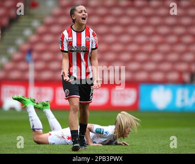 Sheffield, Royaume-Uni. 12th mars 2023. Mia Enderby, de Sheffield Utd, montre sa frustration après qu'une chance ait été bloquée lors du match de championnat FA pour femmes à Bramall Lane, Sheffield. Crédit photo à lire : Darren Staples/Sportimage crédit : Sportimage/Alay Live News Banque D'Images