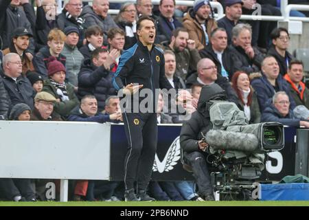 Newcastle, Royaume-Uni. 12th mars 2023. Julen Lopetegui, directeur de Wolverhampton Wanderers, réagit lors du match de première ligue Newcastle United contre Wolverhampton Wanderers à St. James's Park, Newcastle, Royaume-Uni, 12th mars 2023 (photo de Mark Cosgrove/News Images) à Newcastle, Royaume-Uni, le 3/12/2023. (Photo de Mark Cosgrove/News Images/Sipa USA) crédit: SIPA USA/Alay Live News Banque D'Images