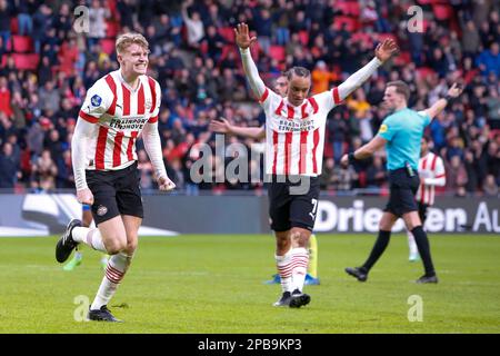 12-03-2023: Sport: PSV v Cambuur EINDHOVEN, PAYS-BAS - MARS 12: Jarrad Branthwaite (PSV Eindhoven) pendant le match Eredivisie PSV Eindhoven et Banque D'Images