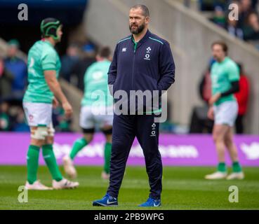 Édimbourg, Royaume-Uni. 12th mars 2023. Murrayfield, Édimbourg.12/03/2023, 12th mars 2023 : Guinness six Nations 2023. L'entraîneur d'Irlande Andy Farrell pendant l'Ecosse contre l'Irlande, BT Murrayfield, Édimbourg. Crédit : Ian Rutherford/Alay Live News Banque D'Images