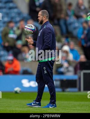 Édimbourg, Royaume-Uni. 12th mars 2023. Murrayfield, Édimbourg.12/03/2023, 12th mars 2023 : Guinness six Nations 2023. L'entraîneur d'Irlande Andy Farrell pendant l'Ecosse contre l'Irlande, BT Murrayfield, Édimbourg. Crédit : Ian Rutherford/Alay Live News Banque D'Images