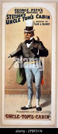 1886 , Etats-Unis : George Peck (la grande renaissance de Stetson's Uncle Tom's cabine réservé par Klaw & Erlanger en 1850-19379. Spectacle DE théâtre DE CABINE D'ONCLE TOM. L'abolitionniste et romancière américaine , écrivain , HARRIET BEECHER STOWE ( 1811 - 1896 ) auteur du livre le plus célèbre ONCLE TOM'S CABIN ( 1852 ) attaqua la cruauté de l'esclavage; il a atteint des millions comme roman et jeu, et est devenu influent, même en Grande-Bretagne. Il a rendu les questions politiques de 1850s concernant l'esclavage tangibles pour des millions de personnes, stimulant les forces anti-esclavagistes dans le Nord américain. Elle a fait irrité et amertume avec le Sud. L'imp Banque D'Images