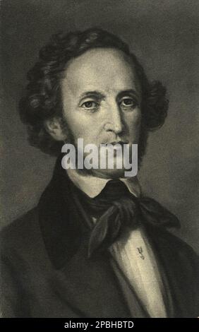 Jakob Ludwig Felix Mendelssohn Bartholdy, né et généralement connu sous le nom de Felix Mendelssohn ( 1809 – 1847) était un compositeur, pianiste et chef d'orchestre allemand de la période romantique. - MUSICA CLASSICA - CLASSIQUE - COMPOSIORE - MUSICISTA - portrait - ritratto - gravure - barbe - barba - favoriti - MENDELSON --- ARCHIVIO GBB Banque D'Images