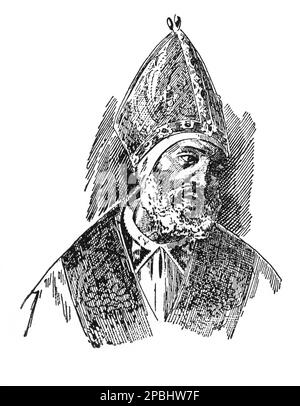 L'italien Saint Grégoire I le Grand ou le Pape Saint Grégoire I (c. 540 – 12 mars, 604 – SAN GREGORIO MAGNO PAPA) était pape de 3 septembre, 590 jusqu'à sa mort. Il est également connu sous le nom de Gregory le Dialogiste (Gregorios Dialogos) dans l'orthodoxie orientale en raison des dialogues qu'il a écrits. Pour cette raison, les traductions en anglais des textes orthodoxes le répertorieront parfois comme 'Gregory Dialogus'. Il était le premier des papes d'un fond monastique. Gregory est docteur de l'Église et l'un des quatre grands Pères latins de l'Église (les autres étant Ambrose, Augustin et Jérôme). De tout le pape Banque D'Images