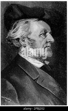 1906 : le compositeur de musique allemand RICHARD WAGNER ( 1813- 1883 ) , portrait par le graveur italien E. de Clemente - MUSIQUE - CLASSIQUE - MUSICA CLASSICA - LIRICA - OPÉRA - compositore - musicista - portrait - ritrato - COMPOSITORE - OPERA LIRICA - MUSICISTA --- ARCHIVIO GBB Banque D'Images