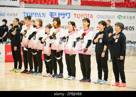 Tachikawa Japon. 12th mars 2023. Groupe d'équipe du Japon, 12 MARS 2023 - balle de but : finale entre le Japon 6-2 USA à l'Arena Tachikawa Tachihi pendant les Championnats de balle de but de Para 2023 au Japon à Tachikawa au Japon. Credit: SportsPressJP/AFLO/Alay Live News Banque D'Images