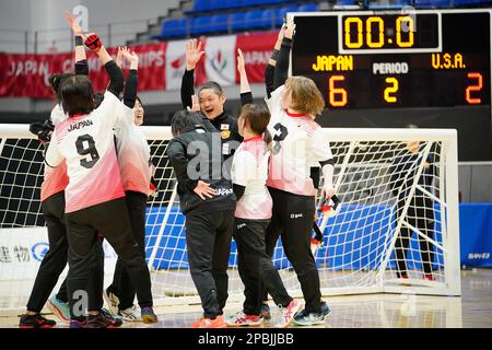 Tachikawa Japon. 12th mars 2023. Groupe d'équipe du Japon, 12 MARS 2023 - balle de but : finale entre le Japon 6-2 USA à l'Arena Tachikawa Tachihi pendant les Championnats de balle de but de Para 2023 au Japon à Tachikawa au Japon. Credit: SportsPressJP/AFLO/Alay Live News Banque D'Images