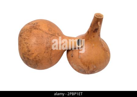 Gourd, calabash, cuillère de gourde sur un fond isolé Banque D'Images