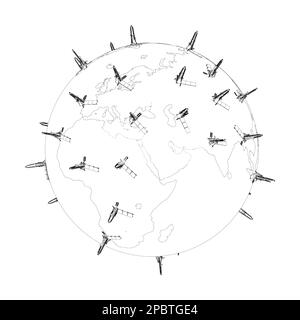 Plates-formes pétrolières sur Terre Banque D'Images