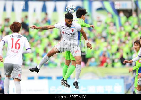 Patric (Sanga), 12 MARS 2023 - football : 2023 J1 rencontre de ligue entre Shonan Bellmare 0-2 Kyoto Sanga F.C. au stade Lemongas Hiratsuka, Kanagawa, Japon. (Photo de Naoki Morita/AFLO SPORT) Banque D'Images