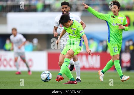 Daiki Sugioka (Bellmare), 12 MARS 2023 - football : 2023 J1 rencontre de ligue entre Shonan Bellmare 0-2 Kyoto Sanga F.C. au stade de Lemongas Hiratsuka, Kanagawa, Japon. (Photo de Naoki Morita/AFLO SPORT) Banque D'Images