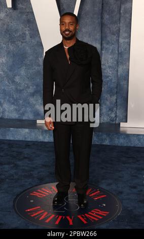 Michael B. Jordan, Jonathan Majors assistent à la Vanity Fair Oscar Party 2023 au Wallis Annenberg Center for the Performing Arts on 12 mars 2023 à Beverly Hills, Californie. Photo : plantage/imageSPACE Banque D'Images