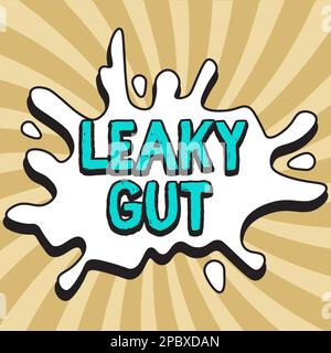 Fuite de texte d'écriture manuscrite Les affaires présentent Une condition dans laquelle la doublure de l'intestin grêle est endommagée Banque D'Images