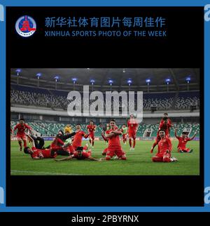 Beijing, Ouzbékistan. 6th mars 2023. PHOTO SPORTIVE DE LA SEMAINE DE XINHUA (de 6 mars au 12, 2023) TRANSMISE sur 13 mars 2023. Les joueurs de Chine fêtent après avoir remporté le match du Groupe D entre la Chine et l'Arabie Saoudite de la coupe asiatique U20 de l'AFC à Tachkent, Ouzbékistan, 6 mars 2023. Credit: Che Zhouyong/Xinhua/Alay Live News Banque D'Images