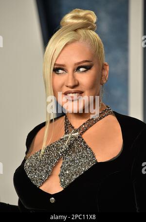 Beverly Hills, États-Unis. 12th mars 2023. Christina Aguilera arrivant à la Vanity Fair Oscar Party tenue au Wallis Annenberg Center for the Performing Arts on 12 mars 2023 à Beverly Hills, CA. © OConnor-Arroyo/AFF-USA.com crédit: AFF/Alamy Live News Banque D'Images