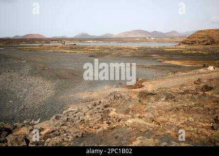 Janubio domaine d'intérêt scientifique zepa protection spéciale pour les oiseaux et le lagon Lanzarote, îles Canaries, Espagne Banque D'Images