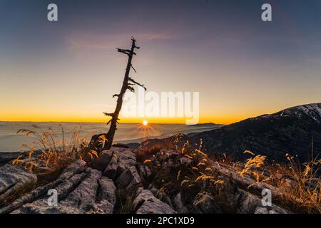 Lever du soleil sur le Mont Olympe Banque D'Images