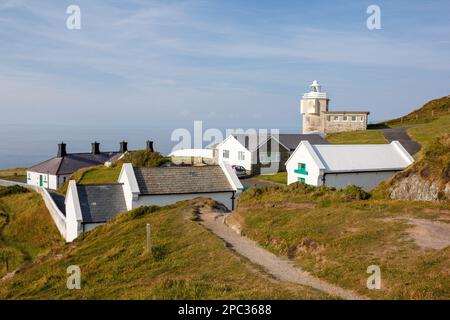 Phare de Bull point, Mortehoe, North Devon, Royaume-Uni Banque D'Images