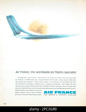 Publicité Air France dans le magazine Life 15 juin 1964 Banque D'Images