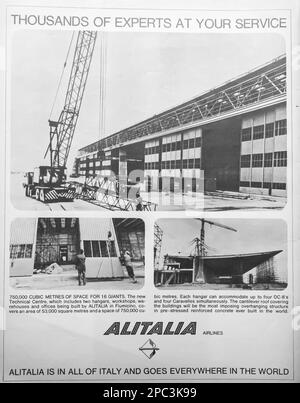 Publicité des compagnies aériennes Alitalia dans le magazine Life 15 juin 1964 Banque D'Images