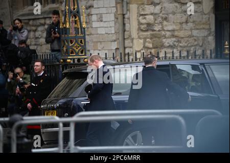 Londres, Royaume-Uni. 13th mars 2023. 13th mars 2023, Westminster Abbey, Londres, Royaume-Uni. Le Prince William, le Prince de Galles et la princesse Catherine, la princesse de Galles, arrivent au Commonwealth, devraient cesser d'opprimer le LGBTQ africain à l'abbaye de Westminster. Crédit : voir Li/Picture Capital/Alamy Live News Banque D'Images