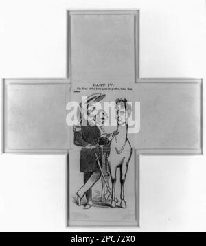 Les aventures du général Beauregard et de son chargeur--en quatre parties. Série de classement d'impression de dessins animés américains . Beauregard, G. T, (Gustave Toutant), 1818-1893, Beauregard, G. T, (Gustave Toutant), 1818-1893, service militaire, États confédérés d'Amérique, armée, officiers, caricatures et dessins animés, ânes, 1860-1870, États-Unis, Histoire, Guerre civile, 1861-1865, Personnel militaire, Confederate. Banque D'Images
