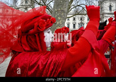 Londres, Royaume-Uni. Brigade de la Rebel rouge. Extinction la rébellion a protesté sur la place du Parlement contre le blocage par le gouvernement britannique d'une loi qui oblige les compagnies d'eau à s'abstenir de déverser des eaux usées brutes dans nos cours d'eau et nos mers. Crédit : michael melia/Alay Live News Banque D'Images