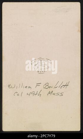 Le major général William Francis Bartlett de Co. I, 20th Massachusetts Infantry Regiment, 49th Massachusetts Infantry Regiment, et 57th Massachusetts Infantry Regiment en uniforme avec bras dans Sling / Dewey's Gallery, 47 North St., Pittsfield, Mass.. Collection de photos de la guerre civile de la famille Liljenquist , pp/papier liljpaper. Bartlett, William Francis, 1840-1876, États-Unis, Army, Massachusetts Infantry Regiment, 20th (1861-1865), People, États-Unis, Army, Massachusetts Infantry Regiment, 49th (1862-1863), People, États-Unis, Army, Massachusetts Infantry Regiment, 57th (1864-1865), population, vendu Banque D'Images