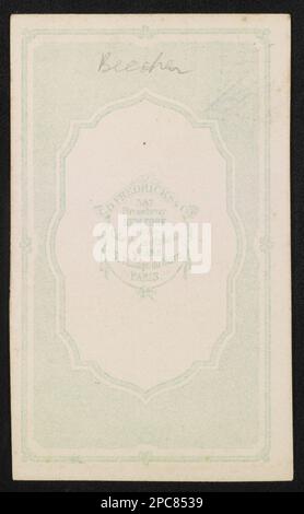 Ecclésiastique et abolitionniste Henry Ward Beecher avec chapeau / C.D. Fredricks & Co., 587 Broadway, New York ; 108 Calle de la Habana, Habana ; 31 passage du Havre, Paris. Collection de photos de la guerre civile de la famille Liljenquist , pp/papier liljpaper. Beecher, Henry Ward, 1813-1887, clergé, 1850-1870, Abolitionnistes, 1850-1870, États-Unis, Histoire, Guerre civile, 1861-1865, mouvements de protestation. Banque D'Images