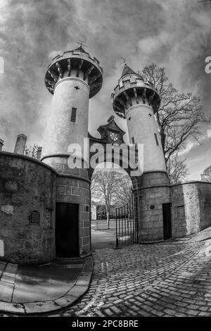 Powis Gateway, Université d'Aberdeen, Old Aberdeen, Écosse, Royaume-Uni Banque D'Images