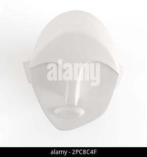 Un masque blanc vide est présenté dans la vue arrière Banque D'Images