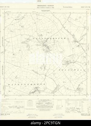 Ordnance Survey SP67SE Northants Guildsborough Ravensthorpe Hollowell carte de 1958 Banque D'Images