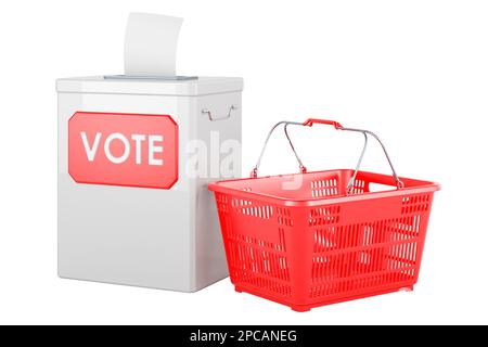 Panier avec urne, 3D rendu isolé sur fond blanc Banque D'Images