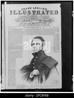 Major Robert Anderson, États-Unis, commandant fort Sumpter, Charleston Harbour, Caroline du Sud / photographié par Webster & Bros. Illus. Dans: Frank Leslie's Illustrated Newspaper, v. 11, no 271 (1861 2 février), p. 161. Anderson, Robert, 1805-1871, Service militaire, États-Unis, Histoire, Guerre civile, 1861-1865, personnel militaire, Union. Banque D'Images