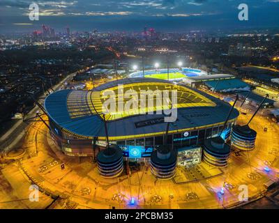 Manchester City, Etihad Stadium. Image aérienne. 30th janvier 2023 Banque D'Images