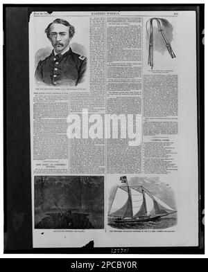 Page de Harper's Weekly, 29 juin 1861, comprenant quatre imprimés et du texte. Illus. Dans : l'hebdomadaire de Harper, v.5, non 235 (1861 29 juin), p. 413. Greble, John Trout, 1834-1861, navires à voile, cuisine américaine, 1860-1870, Guards, 1860-1870, États-Unis, History, Guerre civile, 1861-1865, opérations navales. Banque D'Images
