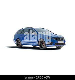Image d'art de rendu de voiture bleue moderne 3D pour les projets créatifs Banque D'Images