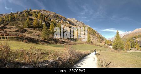 Paysage d'automne autour de Zermatt, canton suisse du Valais Banque D'Images