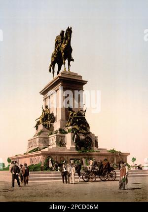 1895 CA , ROMA , Italie : le monument dédié à l'homme politique italien et patriote GIUSEPPE GARIBALDI ( 1807 - 1882 ) à GIANICOLO , œuvre d'Emilio Gallori ( 1846 -1924 ), ouvert le 20 septembre 1895 . - POLITICO - POLITICA - POLITIC - Unità d'Italia - Risorgimento - foto storiche - foto storica - GEOGRAFIA - GEOGRAPHY - MONUMENTO - STATUA - SCUCULTURA - SCULPTURE - piazza - Square - Rome - - --- Archivio GBB Banque D'Images