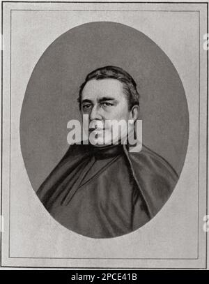 L'astronome italien Padre Angelo Secchi ( 1818 - 1878 ). Il a été directeur de l'Observatoire de l'Université pontificale grégorienne (alors appelée Collège romain) pendant 28 ans. Il a été un pionnier en spectroscopie astronomique, et a été l'un des premiers scientifiques à déclarer avec autorité que le Soleil est une étoile. - ASTRONOMO - ASTRONOMES - ASTRONOMIE - foto storiche - foto storica - scienziato - scientifique - gravure - incisione - SCIENZIATO - SCIENTIFIQUE - prélato - prêtre - préte - SOLE --- Archivio GBB Banque D'Images