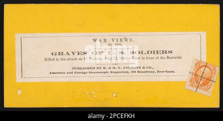 Tombes des États-Unis Soldats tués lors de l'attaque de ft. Stevens, 12 juillet 1864. Vue en face de la caserne / publié par E. & H.T. Anthony & Co., Emporium stéréoscopique américain et étranger, 501 Broadway, New York. Collection de photos de la guerre civile de la famille Liljenquist , pp/papier liljpaper. Battleground National Cemetery (Washington, D.C.), 1860-1870, États-Unis, Army, People, 1860-1870, Soldiers, Union, Washington (D.C.), 1860-1870, casernes, Washington (D.C.), 1860-1870, cimetières, Washington (D.C.), 1860-1870, uniformes militaires, Union, 1860-1870, États-Unis, Histoire, Guerre civile, 1861-1865, Banque D'Images