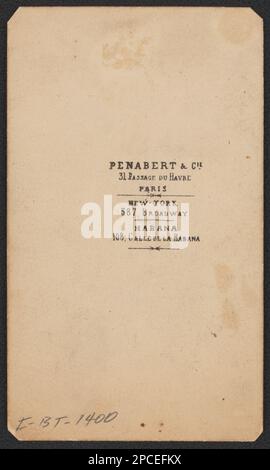 Premier lieutenant William Conway Whittle de la marine des États confédérés et de la marine des États confédérés Prov en uniforme / Penabert & Co., 31 passage du Havre, Paris, 587 Broadway, New York, 108 Calle de la Habana, Habana.. Collection de photos de la guerre civile de la famille Liljenquist , pp/papier liljpaper. Whittle, William Conway, 1841-1920, Etats confédérés d'Amérique, Marine, population, 1860-1870, marins, Confederate, 1860-1870, uniformes militaires, Confederate, 1860-1870, États-Unis, Histoire, Guerre civile, 1861-1865, personnel militaire, Confédéré. Banque D'Images