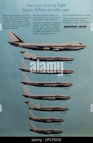 Publicité Boeing dans un magazine NatGeo septembre 1969 Banque D'Images